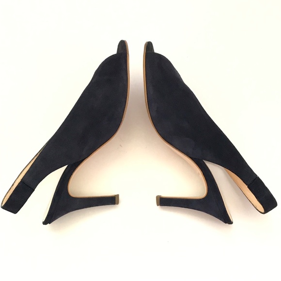 PAUL GREEN Avanti Blue Suede Heels Slingback Peep Toe Heeled Sandals Size 9 - Picture 11 of 16